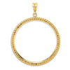 14k Yellow Gold 39.5mm Twisted Wire Prong Coin Bezel Pendant