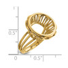 14k Yellow Gold Ladies Wire Fancy 14mm Prong Coin Bezel Ring