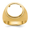 14k Yellow Gold Mens Polished Classic Open Back 14mm Coin Bezel Ring