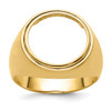 14k Yellow Gold Mens Polished Classic Open Back 16mm Coin Bezel Ring