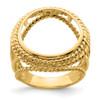 14k Yellow Gold Ladies Double Twisted Wire 17.8mm Prong Coin Bezel Ring 3708