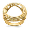 14k Yellow Gold Ladies Twisted Wire Filigree 17.8mm Prong Coin Bezel Ring