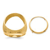 14k Yellow Gold Mens Textured Design 17.8mm Coin Bezel Ring