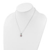 Sterling Silver Polished Rhodium CZ Heart 18in Necklace/Earrings Set