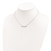 Rhodium-plated Sterling Silver w/2in ext Heart Bar Necklace