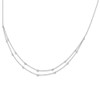 14k White Gold Diamond Multi Station Double Strand Necklace