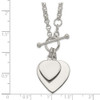 Sterling Silver Engraveable Double Heart Toggle Necklace