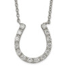 Rhodium-plated Sterling Silver CZ Horseshoe Necklace