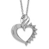 Rhodium-plated Sterling Silver Heart Diamond Necklace