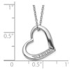 Rhodium-plated Sterling Silver Heart with Diamond Necklace
