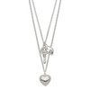 Sterling Silver 2-Strand Heart and Key Necklace