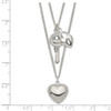 Sterling Silver 2-Strand Heart and Key Necklace