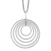 Rhodium-plated Sterling Silver Diamond-cut Multi-Circles w/2in ext Necklace