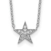 Rhodium-plated Sterling Silver CZ Star Necklace