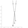 Rhodium-plated Sterling Silver CZ Y-Drop Necklace