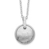 Rhodium-plated Sterling Silver Matte Puffed Circle w/2in ext. Necklace