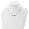 Sterling Silver Rhodium-plated Created Opal Moon and Star Necklace