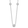 Rhodium-plated Sterling Silver 3 Station CZ Necklace