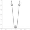 Rhodium-plated Sterling Silver 3 Station CZ Necklace
