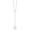 Rhodium-plated Sterling Silver Hearts w/2in ext. Y-Necklace