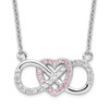 Rhodium-plated Sterling Silver w/CZ Heart w/Infinity Symbol Necklace
