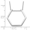 Rhodium-plated Sterling Silver Hexagon Necklace