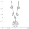 Rhodium-plated Sterling Silver CZ with Tree with 1in ext. Necklace