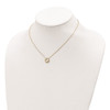 Sterling Silver Gold-tone CZ & Simulated Pearl 2in ext Necklace QG6194-16