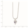 Sterling Silver Purple CZ Heart Necklace