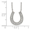 Sterling Silver Horseshoe 16in w/2in ext CZ Necklace