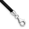 Sterling Silver 18inch 3mm Black Leather Necklace