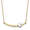 14k Two-tone Gold Heart Bar Necklace