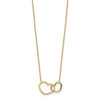 14k Yellow Gold Polished Double Heart Necklace