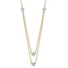 14K Two-tone Gold Polished & Diamond-cut Discs Double Necklace