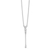 14k White Gold Diamond 3-stone w/ Dangle 18 inch Necklace