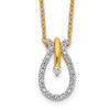 14k Yellow Gold Diamond Teardrop 18 inch Necklace