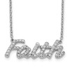 14k White Gold Diamond Faith 18 inch Necklace