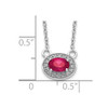 14k White Gold Diamond and Oval Ruby 18 inch Necklace PM4026-RU-008-WA-18