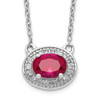 14k White Gold Diamond and Oval Ruby 18 inch Necklace PM4026-RU-010-WA-18