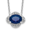 14k White Gold Diamond and Oval Sapphire 18 inch Necklace PM4027-SA-013-WA-18