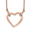 14k Rose Gold Diamond Heart 18 inch Necklace PM4366-005-RA