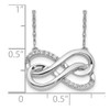 14k White Gold Diamond Double Infinity Symbol 18 inch Necklace