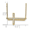 14k Yellow Gold Diamond Sideways Cross 18in Necklace PM4695-016-YA