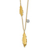 14k Yellow Gold Diamond and Feathers 16.5 inch Necklace PM4701-003-YA