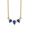 14k Yellow Gold Pear Sapphire and Diamond 18 inch Necklace
