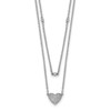 14k White Gold Double Strand Heart 18in Necklace