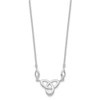 Rhodium-plated Sterling Silver Celtic Knot w/1.5in Ext Necklace