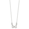 Sterling Silver Polished CZ Infinity Symbol Necklace QG3720-18