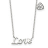 Sterling Silver Polished LOVE with CZ Heart Necklace