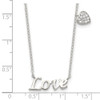 Sterling Silver Polished LOVE with CZ Heart Necklace